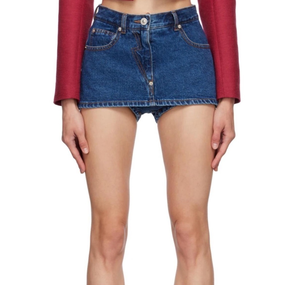 Pushutton Blue Denim skirt and short